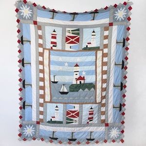 Vintage Hand Stitched Nautical Quilt